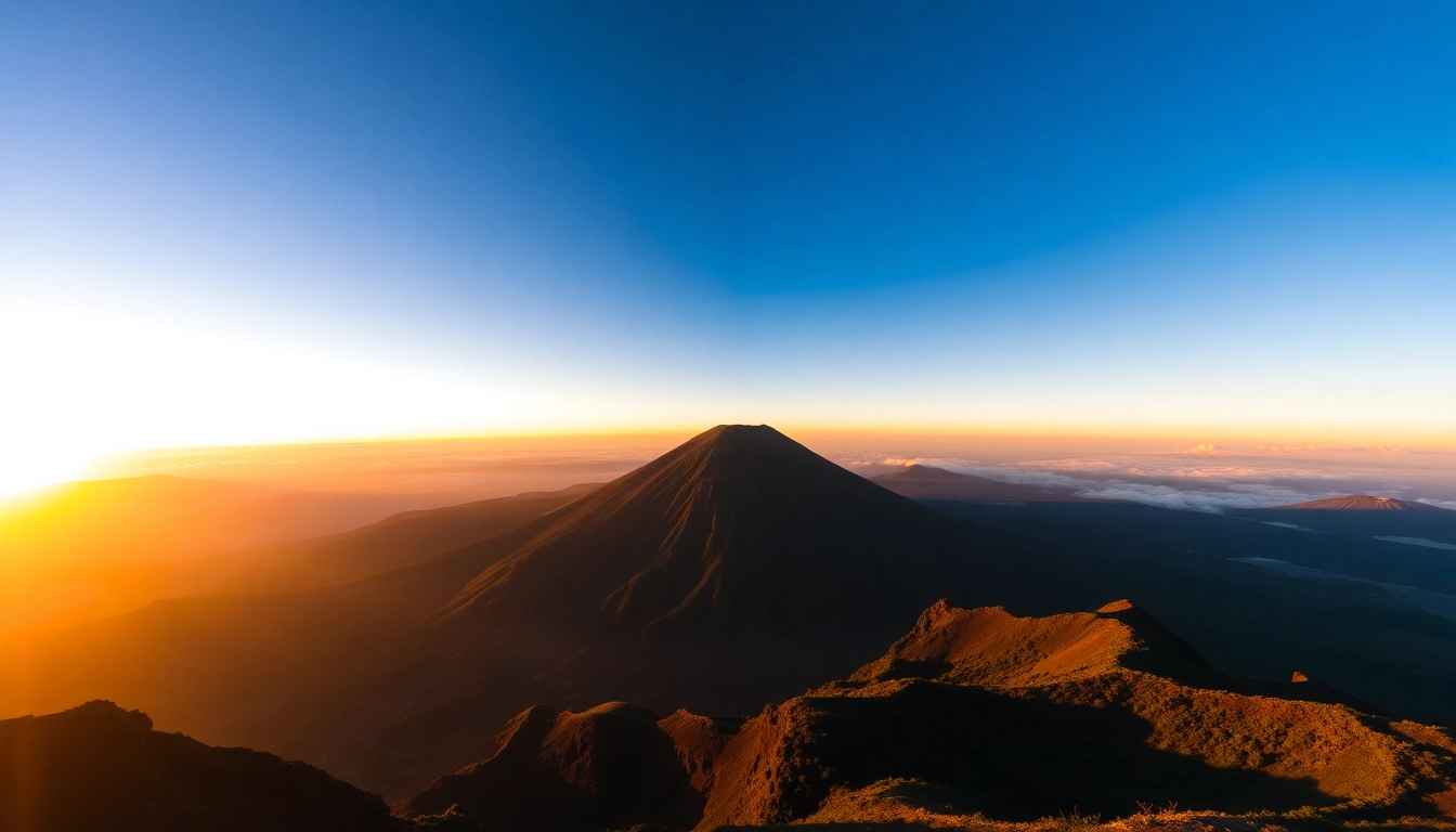Climber ascending Mount Rinjani’s rugged trail, highlighting the volcanic landscape and lush forests, showcasing adventure and natural beauty of Mt. Rinjani in Indonesia.