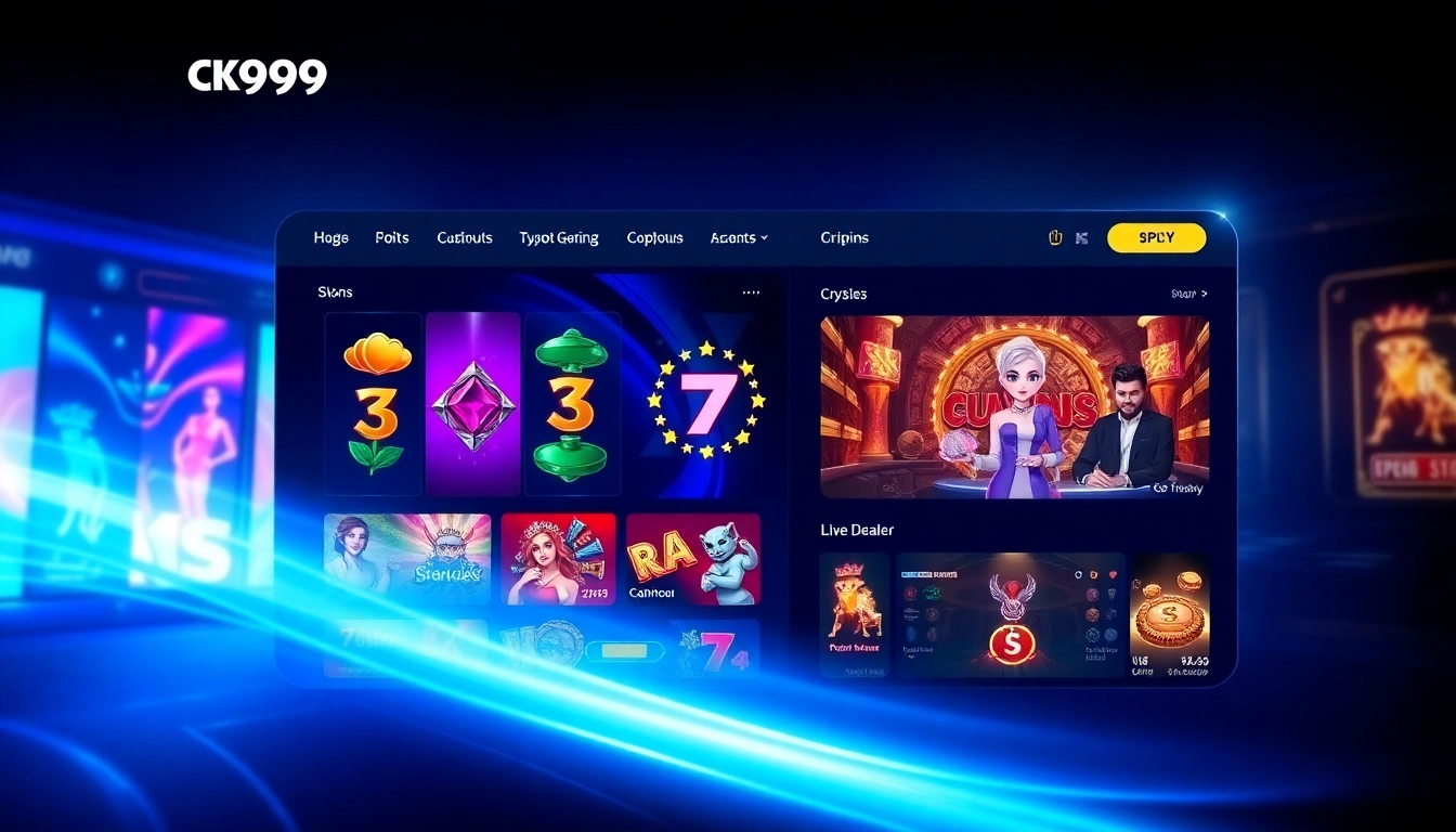 CK999 online crypto casino platform with vibrant slots, live dealer, and seamless user interface for gambling enthusiasts