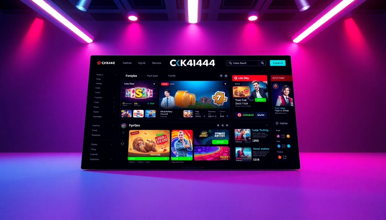 Engaging screen displaying the ck4444 com app platform with diverse online casino games and sports betting features for Bangladeshi players.