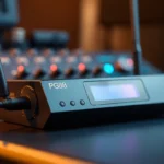 High-quality PG88 wireless receiver with signal LEDs, ideal for event audio setup and professional sound systems.