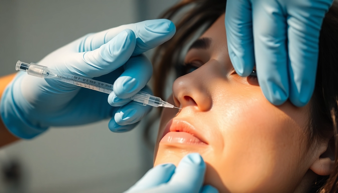 Professional performing Fettwegspritze Zürich treatment to reduce fat deposits with precision and care in a clinic setting.