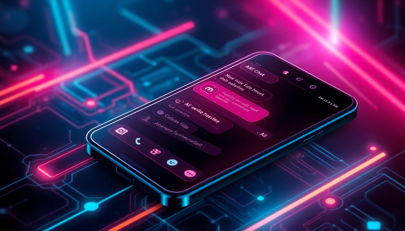 An NSFW AI chat interface on a smartphone screen that highlights the latest developments in nsfw ai chat platforms, focusing on privacy and unfiltered interactions for adult users.