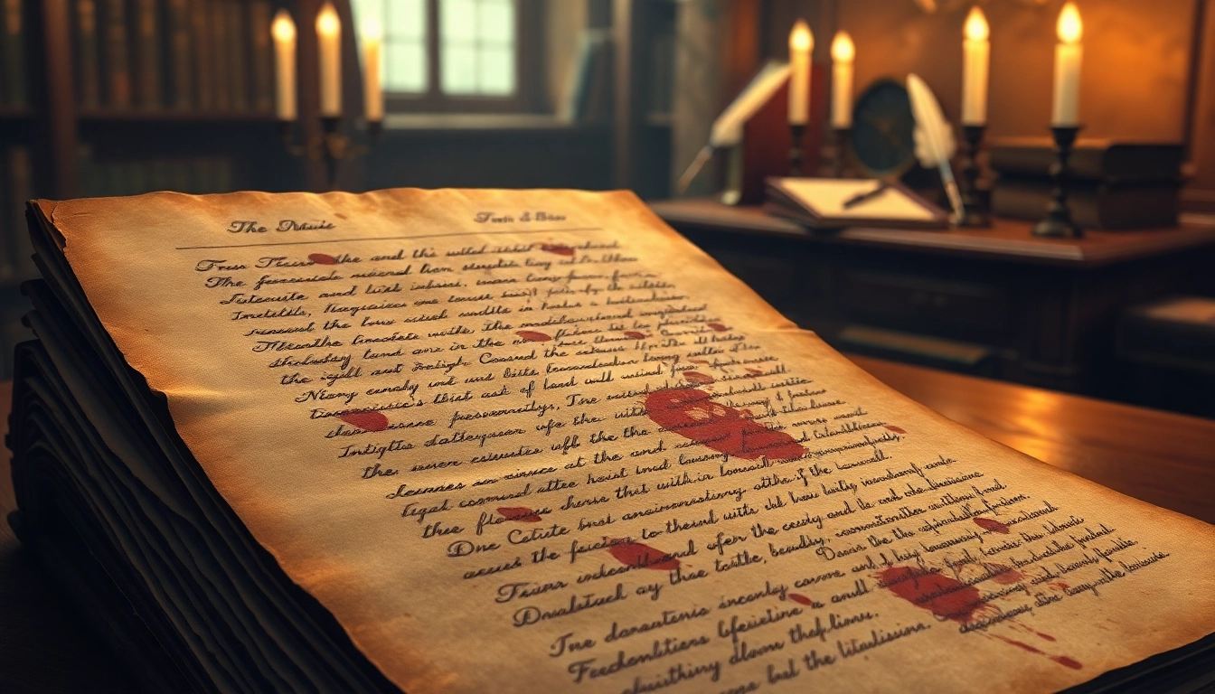 An old manuscript with stains and calligraphy, illuminated by warm candlelight, depicting the historical origins of the word "smut."