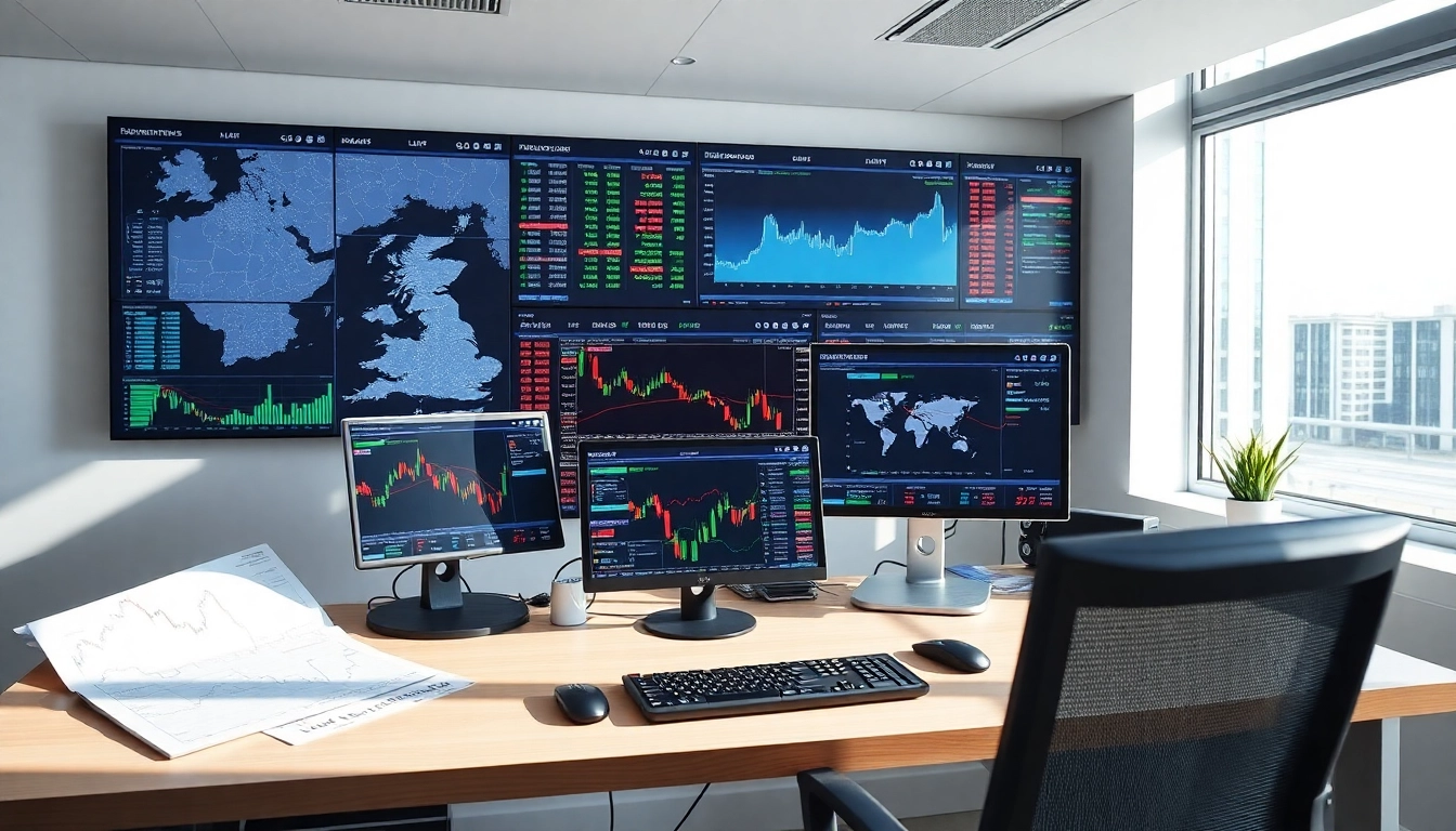 Guided process of buying shares in the UK, showing an investor using a laptop and mobile device